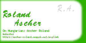 roland ascher business card